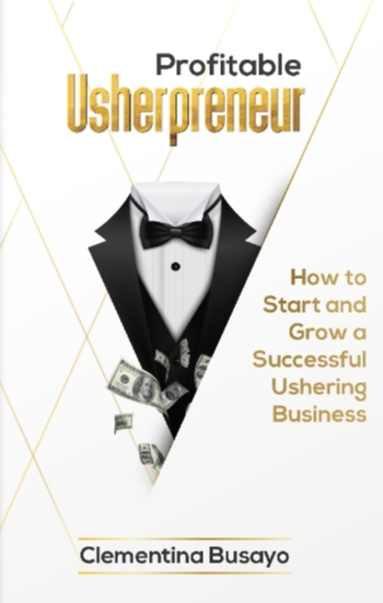 The front cover of Profitable Usherpreneur by Clementina Busayo