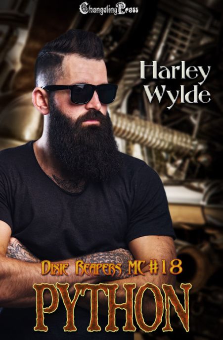 The front cover of Python (Dixie Reapers MC 18): A Dixie Reapers Bad Boys Romance by Harley Wylde